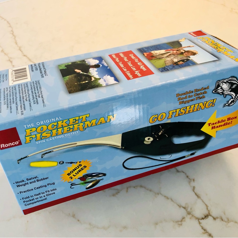 The Original Ronco Pocket Fisherman with Tackle Box Handle
